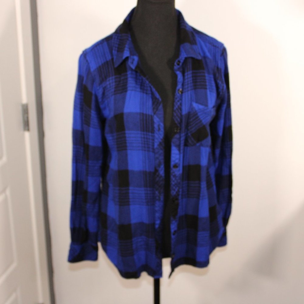 Rails Hunter plaid shirt in cobalt blue and black Size Medium